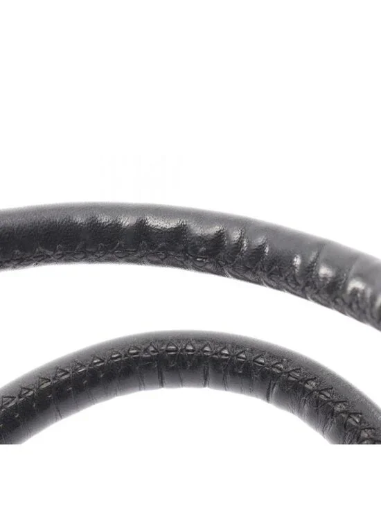 Celine Handbag Circle Logo Black Nylon Leather - Picture 7 of 9